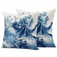 thumbnail image 1 of Blue Jellyfish Coastal Outdoor Waterproof Pillow Covers, Nautical Octopus Summer Ocean Decorative Square Throw Pillowcase Sofa Cushion Sham for Patio/Couch/Chair, 24"x24" 2 Pack, 1 of 8