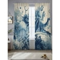 thumbnail image 1 of Blue Jellyfish Coastal Sheer Curtains for Living Room Bedroom Nautical Octopus Summer Ocean Rustic Sheer Curtains 96 Inch Long 2 Panels Set Light Filtering Curtain Window Treatments Drapes, 1 of 6