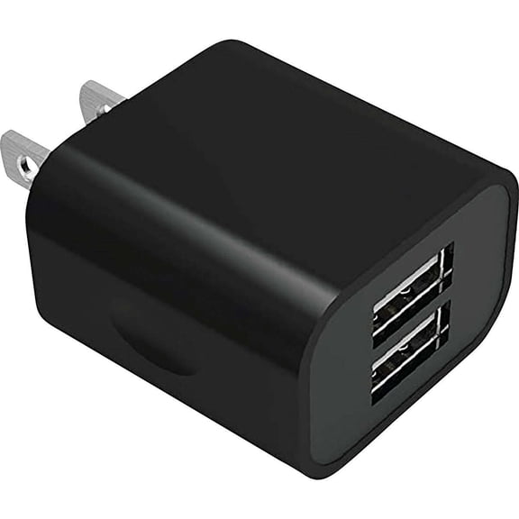 Blue Jet AC Outlet Black Dual 3.4A Wall USB Charger BJ-1018