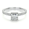 thumbnail image 1 of Blue Jewel 1.9 Ct Oval Cut Hidden Halo Eternity Diamond Ring – Elegant 14K White Gold Plated Lab Simulated Diamond – Women’s Engagement Ring – Perfect Gift for Birthdays and Weddings, 1 of 6