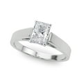 thumbnail image 1 of Blue Jewel 1.7 Ct Radiant Cut Lab Created Diamond Wedding Engagement Band Ring - 14K White Gold Plated Ring - Jewelry for Women - Anniversary Gift Ideas - Last Minute Wedding Presents, 1 of 2