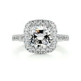thumbnail image 1 of Blue Jewel 1.9 Ct Cushion Excellent Cut Diamond Ring - Gifts For Her - 14K White Gold Plated Ring - Halo Diamond Rings - Eternity Band Diamond Ring for Her - Solitaire with Accent Diamond Ring, 1 of 6
