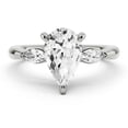 thumbnail image 1 of Blue Jewel 1.92 Ct Pear Cut Engagement Ring with Accent Diamonds - 14K White Gold Plated - 3 Stone Wedding Jewelry for Women - Lab-Created Simulated Diamond - Ideal Engagement or Wedding Gift, 1 of 3