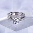 thumbnail image 1 of Blue Jewel 14K White Gold Plated Diamond Ring - Brilliant 1.9 Ct Round Cut Lab Created Simulated Diamond Ring - Bridal Set Diamond Rings - Prong Set Diamond Rings for Couple - Birthday Gifts, 1 of 10