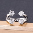 thumbnail image 1 of Blue Jewel 14K White Gold Plated Ring - 1.5 Ct Round Cut Diamond Rings - Modern Cuff Wedding Diamond Ring - Split Shank Diamond Jewelry For Birthday Gift - Forever Diamond Ring for Women's, 1 of 9