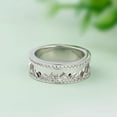 thumbnail image 1 of Blue Jewel 14K White Gold Plated Wedding Anniversary Rings - 1.6 Ct Oval Cut Lab Created Diamond Rings for Women's - Stackable Mountain Diamond Ring - Silver Diamond Beautiful Special Occasion Rings, 1 of 8