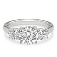thumbnail image 1 of Blue Jewel 2.13 Ct Round Cut Engagement Ring with Accent Diamond - 14K White Gold Plated Rings - 3 Stone Solitaire Wedding Jewelry - Lab-Created Diamond - Ideal for Proposals or Events, 1 of 3