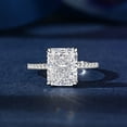 thumbnail image 1 of Blue Jewel 2.4 Ct Lab Created Radiant Cut Diamond Engagement Ring -14K White Gold Plated Solitaire With Accent Rings - Engagement Wedding Diamond Rings For Women's - Special Occasion Ring Women's, 1 of 10