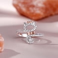 thumbnail image 1 of Blue Jewel Brilliant 0.6 Ct Round Cut Diamond Ring - Silver 14K White Gold Plated Ring - Cat Diamond Ring for Women's - Two Tone Ring for Women's - Cat Wrap Diamond Ring for Women's - Proposal Gifts, 1 of 12