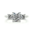 Blue Jewel Cushion Cut Excellent 1.9 Ct Diamond Rings White Gold Over