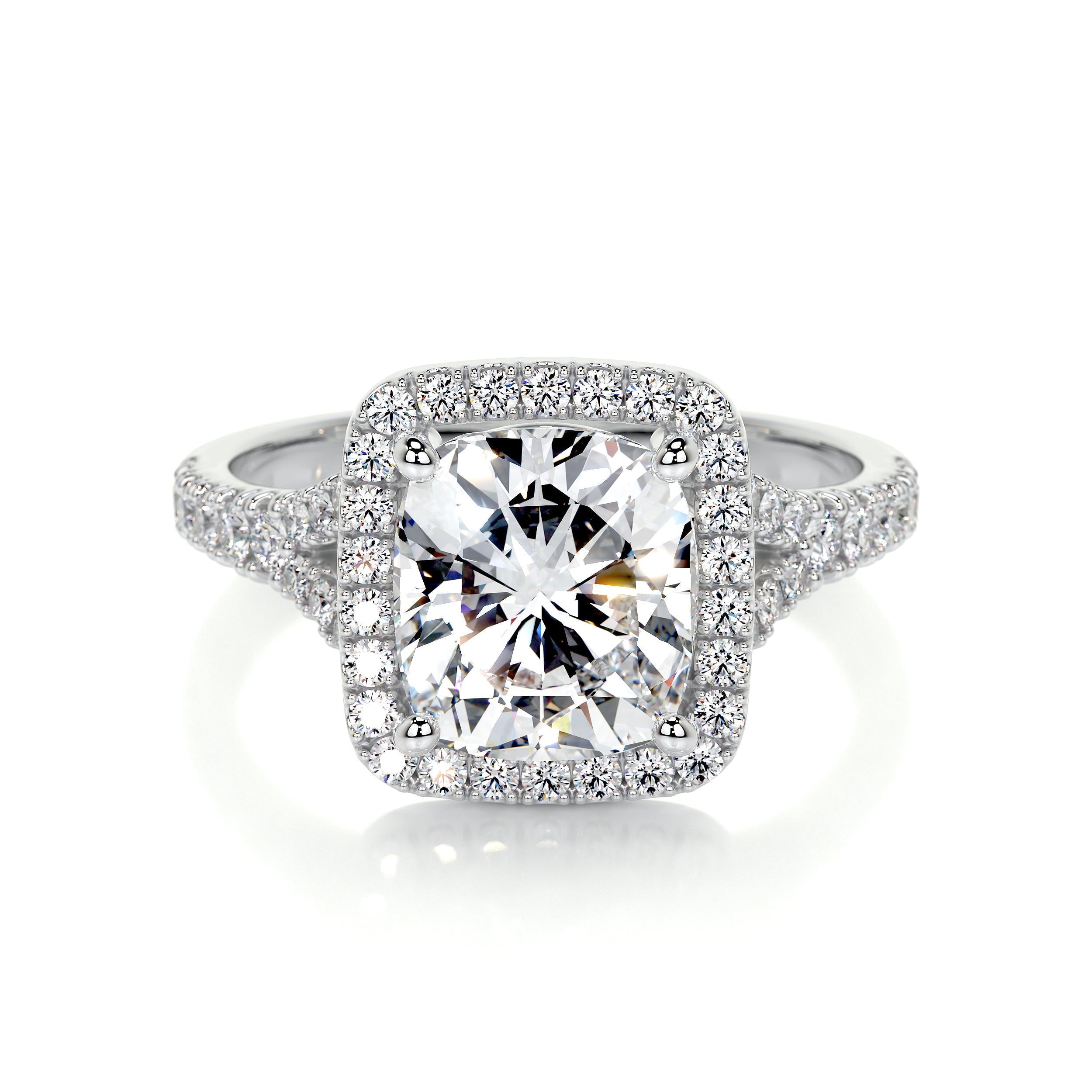 Blue Jewel Cushion Cut Excellent 2 Ct Diamond Rings Wedding Ring