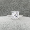 thumbnail image 1 of Blue Jewel Excellent 2 Ct Princess Cut Lab Created Simulated Diamond Ring - Silver 14K White Gold Plated Rings - Solitaire Engagement Wedding Fine Rings for Women's - Solo Stone Wedding Diamond Rings, 1 of 9