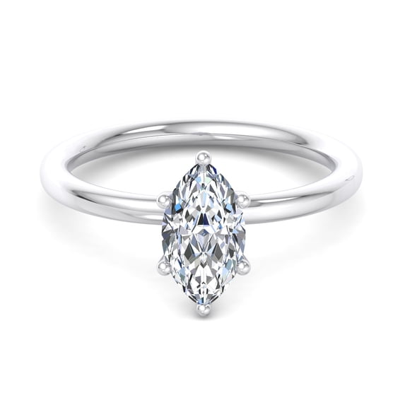 Blue Jewel Marquise Cut Diamond Wedding Ring - 1.7 Ct Lab Created Engagement Ring for Women - 14K White Gold Plated Prong Set - Perfect for Anniversaries & Gifting