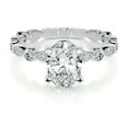 thumbnail image 1 of Blue Jewel Oval Cut Excellent 2.4 Ct Diamond Ring For Women's - 14K White Gold Plated Rings for Women's - Eternity Band Diamond Rings for Women's - Solitaire With Accent Diamond Rings for Her, 1 of 6