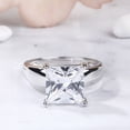 thumbnail image 1 of Blue Jewel Princess Cut 2 Ct Cut Diamond Rings - 14K White Gold Plated Rings - Solitaire Engagement Sterling Ring for Her - Valentine Proposal Ring for Women's - Christmas Special Gift for Her, 1 of 11