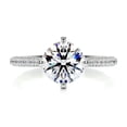 thumbnail image 1 of Blue Jewel Romantic 1.8 Ct Round Cut Hidden Halo Eternity Band Diamond Ring for Her – Featuring 14K White Gold Plated Lab-Created Simulated Diamonds – Ideal Engagement Ring for Women’s Birthdays, 1 of 7