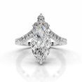 thumbnail image 1 of Blue Jewel 14K White Gold Plated Ring for Her - Pear Cut Excellent 2.6 Ct Diamond Ring For Women's - Wedding Ring - Solitaire with Accent Diamond Rings - Eternity Band Diamond Rings for Her, 1 of 7