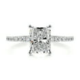 thumbnail image 1 of Blue Jewel 14K White Gold Plated Ring for Her - Radiant Cut Brilliant 2.4 Ct Diamond Ring For Women's - Wedding Ring - Eternity Band Diamond Rings for Her - Solitaire with Accent Diamond Rings, 1 of 6