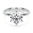 thumbnail image 1 of Blue Jewel Solitaire Diamond Rings - 14K White Gold Plated Diamond Ring - Round Cut Brilliant 2.2 Ct Diamond Rings For Women's - Simple Diamond Ring for Her - Annivasary Ring, 1 of 6