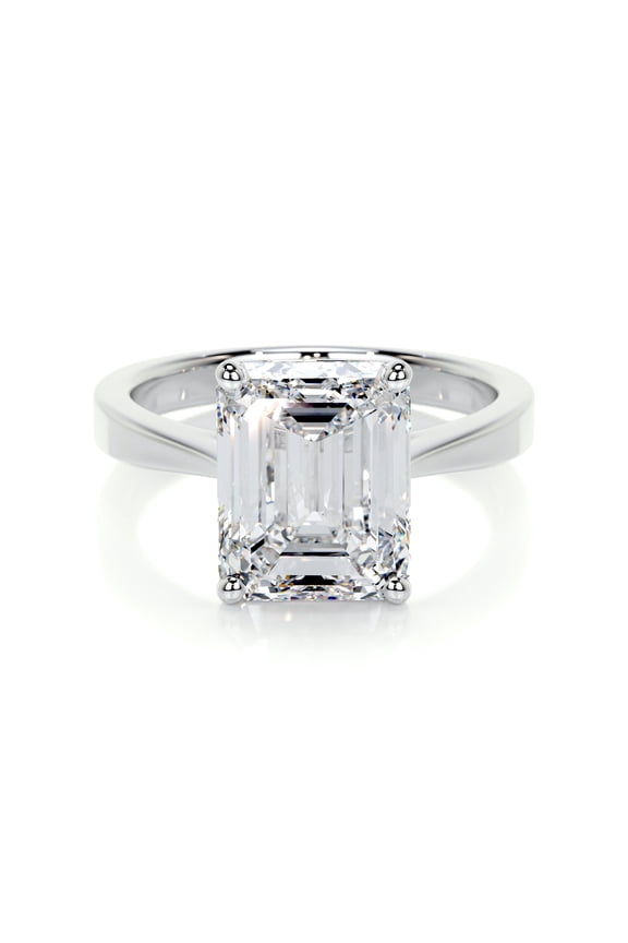 Solo Diamond Ring for Her - Excellent 2.2 Ct Radiant Cut Diamond Ring - Simple Solitaire Diamond Rings - White Gold Over 14K Silver Diamond Ring - Solitaire Engagement Wedding Silver Rings