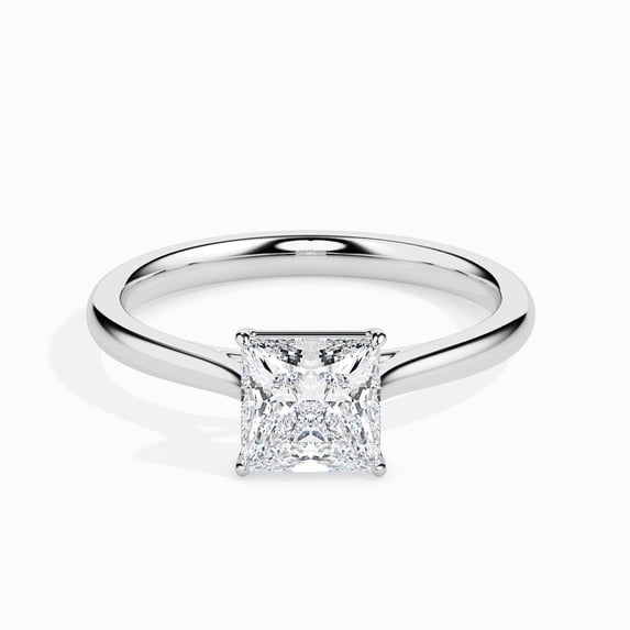 Blue Jewel Wedding Engagement Ring - 1.5 Ct Princess Cut Lab Created Diamond Ring - 14K White Gold Plated Band - Perfect Gift for Her - Promise Ring - Ideal for Birthdays & Special Occasions