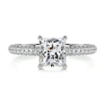 thumbnail image 1 of Blue Jewelry 1.6 Ct Princess Cut Moissanite – 14K White Gold Plated Ring for Her – Wedding Ring – Solitaire with Accent Moissanites – Women’s Eternity-Inspired Ring, 1 of 4