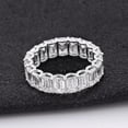 thumbnail image 1 of Blue Jewelry 14K White Gold Plated Diamond Ring - Emerald Cut Excellent 1.6 Ct Diamond Ring For Women's - Full Eternity Diamond Ring for Women's - Classic Engagement Wedding Women's Ring for Her, 1 of 9