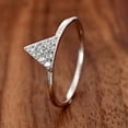 thumbnail image 1 of Blue Jewelry 14K White Gold Plated Diamond Rings - Brilliant 0.8 Ct Round Cut Diamond Ring for Her - Antique Triangle Shape Designer Rings for Women's - Unique Triangle Diamond Ring for Women's, 1 of 6