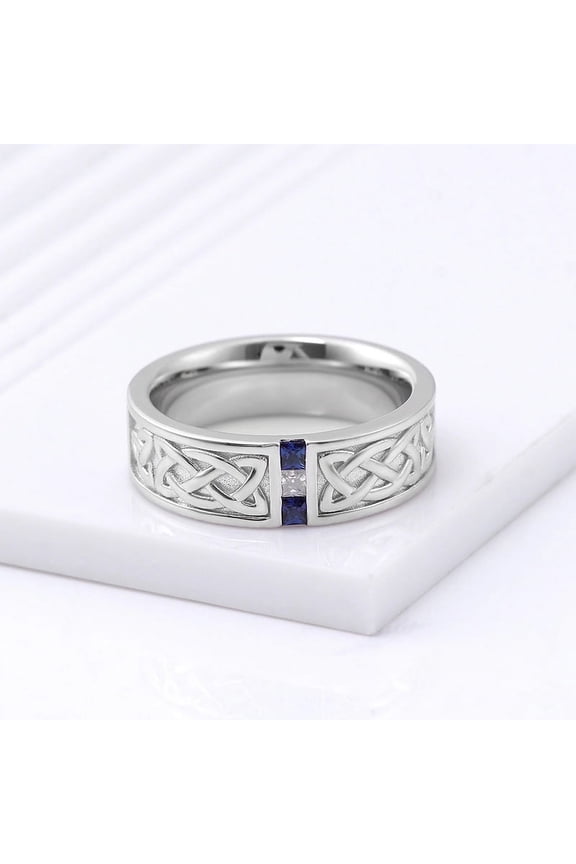 ry 14K White Gold Plated Diamond Rings - Princess Cut Excellent 0.5 Ct Diamond Engagement Rings - Engagement Wedding Trilogy Rings for Men's - Classic Engagement Wedding Men's Rings