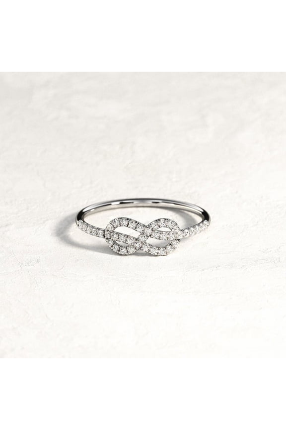 ry 14K White Gold Plated Ring - 0.8 Ct Round Cut Diamond Rings for Gifts - Split Shank Wedding Diamond Jewelry - Infinity Design Party Wear Diamond Ring - Daily Wear Fine Jewelry