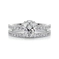 thumbnail image 1 of Blue Jewelry 14K White Gold Plated Ring for Her - Wedding Ring - Oval Cut Excellent 2.4 Ct Moissanite Ring For Women's - Eternity Band Moissanite Rings for Women's - Solitaire with Accent Rings, 1 of 3