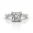 thumbnail image 1 of Blue Jewelry 14K White Gold Plated Ring for Her - Wedding Ring - Princess Cut Excellent 2 Ct Diamond Ring For Women's - Solitaire with Accent Diamond Rings - Eternity Band Diamond Rings for Her, 1 of 3