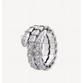 thumbnail image 1 of Blue Jewelry 14K White Gold Plated Rings for Gifts - 0.8 Ct Round Cut Moissanite Rings for Her - Snack Design Engagement Wedding Rings for Women's - Serpenti Silver Jewelry Gifts for Women's, 1 of 7