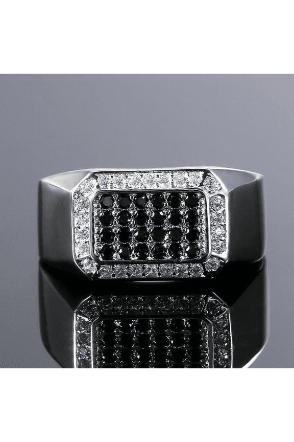 ry 14K White Gold Plated Solitaire Rings for Her - 0.8 Ct Round Brilliant Cut Diamond Rings - Men's Rings for Wedding Engagement Gifts - Multi Diamond Silver Sterling Men's Rings for Gifts