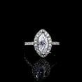 thumbnail image 1 of Blue Jewelry 14K White Gold Plated Wedding Anniversary Ring - Marquise Excellent 1.75 Ct Diamond Ring - Engagement Wedding Halo Ring - Halo Solitaire with Accent Engagement Ring, 1 of 8