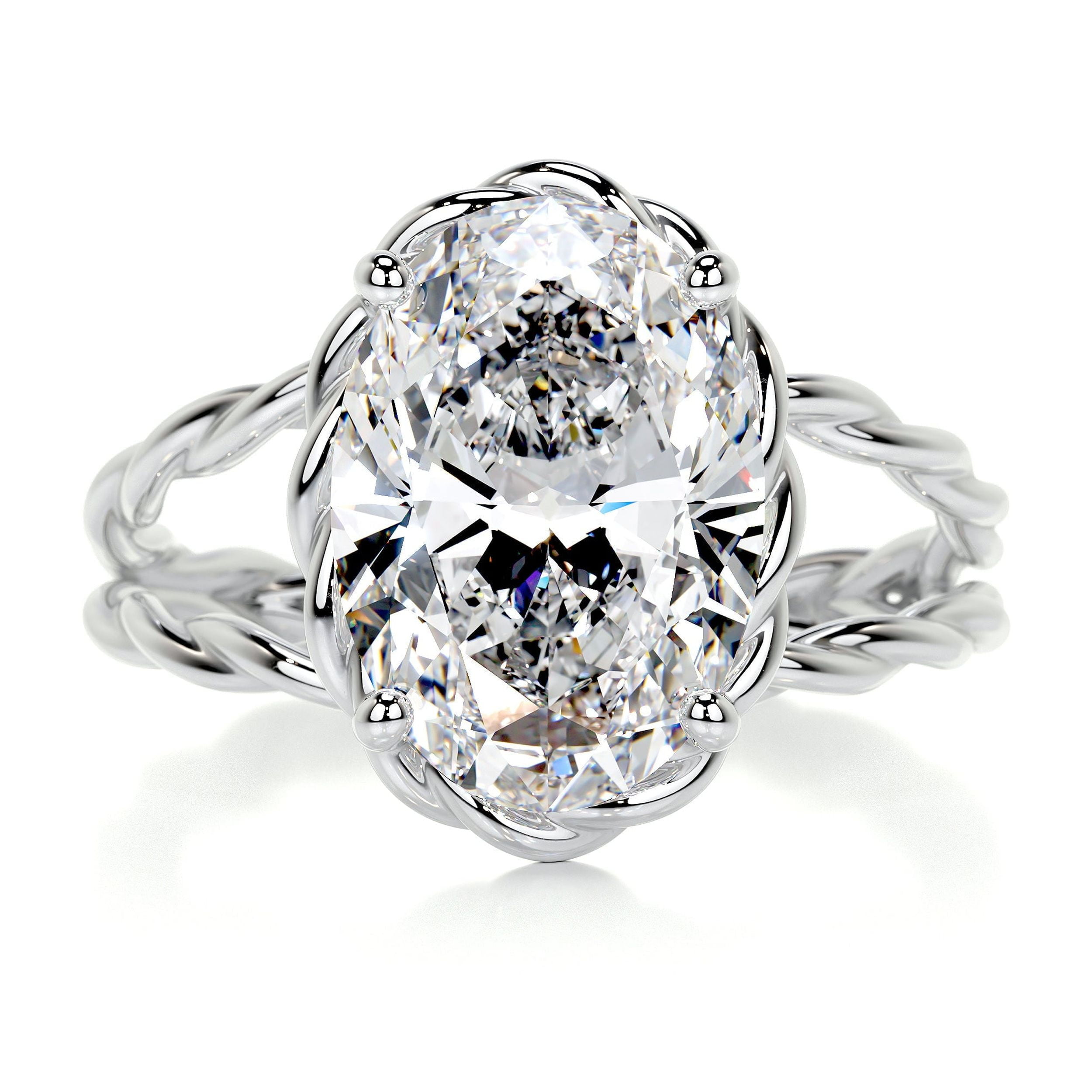 Blue Jewelry 2.7 Ct Oval Excellent Cut Moissanite Ring for Her - 14K ...