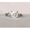thumbnail image 1 of Blue Jewelry 2 Ct Round Cut Diamond Rings for Gifts - 14K White Gold Plated Rings - Engagement Twisted Shank Overlapped Diamond Rings - Simple Engagement Wedding Ring - Causal Office Wear Rings, 1 of 8