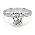thumbnail image 1 of Blue Jewelry Beautiful 1.6 Ct Radiant Cut Hidden Halo Eternity Diamond Ring – Crafted with Lab Moissanite in 14K White Gold Plated – Ideal Women’s Engagement Ring for Events and Proposals, 1 of 3