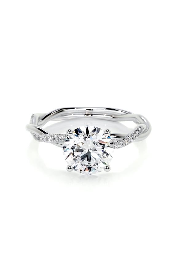 ry Brilliant 1.9 Ct Round Cut Diamond Rings for Her - 14K White Gold Plated White Gold Plated Diamond Rings - Infinity Twisted Cross Over Diamond Rings for Her - Engagement Diamond Rings
