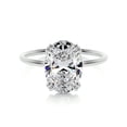 thumbnail image 1 of Blue Jewelry Elegant 2.2 Ct Oval Cut Hidden Halo Diamond Engagement Ring for Her – Lavish Moissanite in 14K White Gold Plated – Beautiful Choice for Women’s Special Occasions, 1 of 3