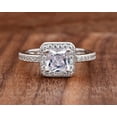 thumbnail image 1 of Blue Jewelry Engagement Silver Ring - 1.6 Ct Princess Cut Moissanite Rings - Wedding Anniversary Breathtaking Halo Ring for Women's - Forever Diamond Ring for Women's - Handmade Jewelry, 1 of 8