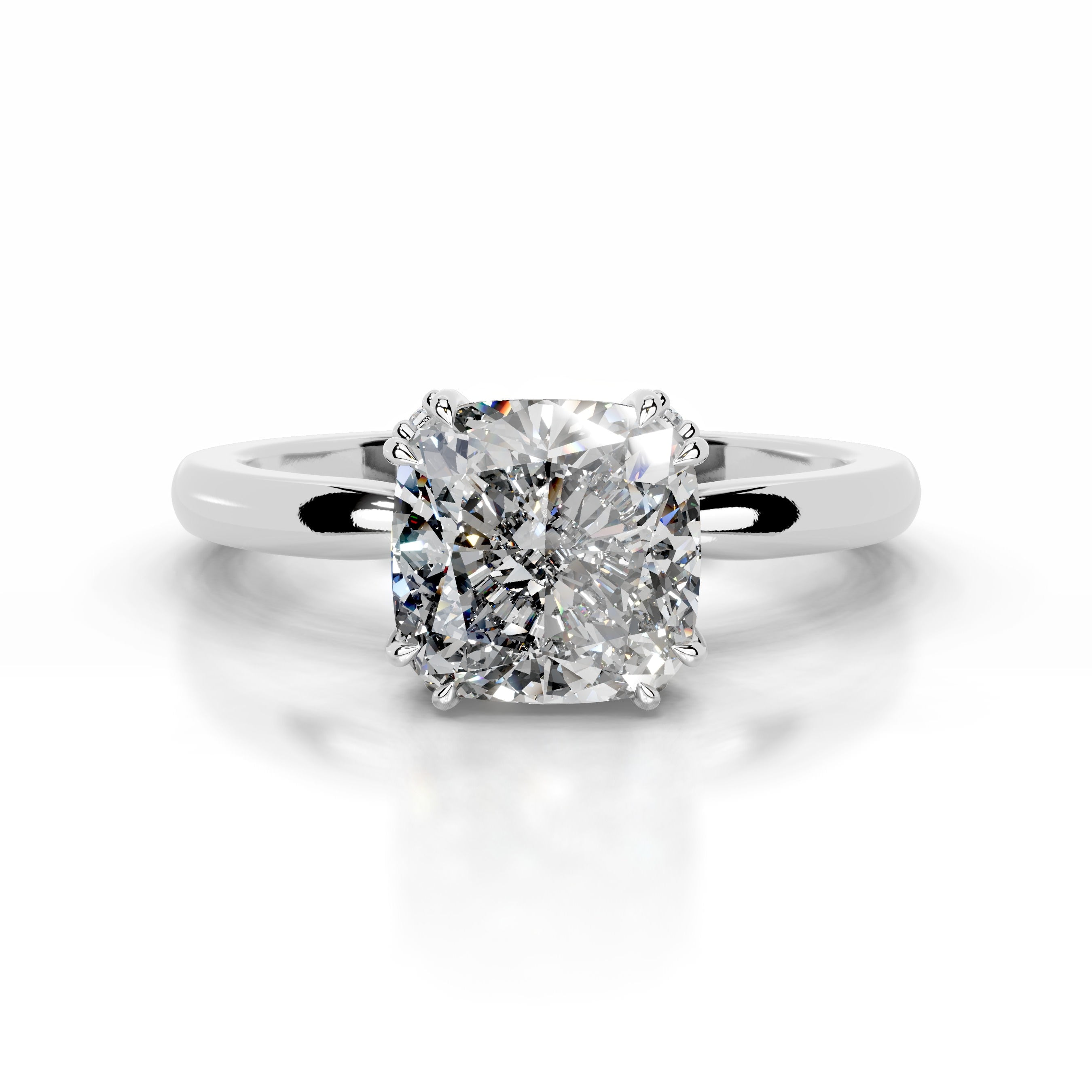 Blue Jewelry Exquisite 2 Ct Cushion Cut Solitaire with Accent Diamond ...