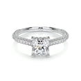 thumbnail image 1 of Blue Jewelry Gorgeous 1.8 Ct Princess Cut Hidden Halo Eternity Diamond Ring – 14K White Gold Plated with Exquisite Moissanite – Ideal for Special Events and Wedding Moments, 1 of 3