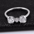 thumbnail image 1 of Blue Jewelry Pear Cut Excellent 2 Ct Diamond Ring For Women's - Silver 14K White Gold Plated Ring - Bow Tie Shape Ring - Round Solitaire with Heart Accent Rings for Women's - Proposal Rings, 1 of 9
