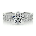 thumbnail image 1 of Blue Jewelry Round Cut Brilliant 1.9 Ct Diamond Ring For Women's - 14K White Gold Plated Ring for Her - Wedding Ring - Solitaire with Accent Diamond Rings - Eternity Band Diamond Rings for Her, 1 of 3