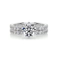thumbnail image 1 of Blue Jewelry Round Cut Double Eternity Moissanite Ring for Her - 1.9 Ct Moissanite with Prong Setting - 14K White Gold Plated - Women's Engagement Jewelry - Ideal for Celebratory Gifts, 1 of 3
