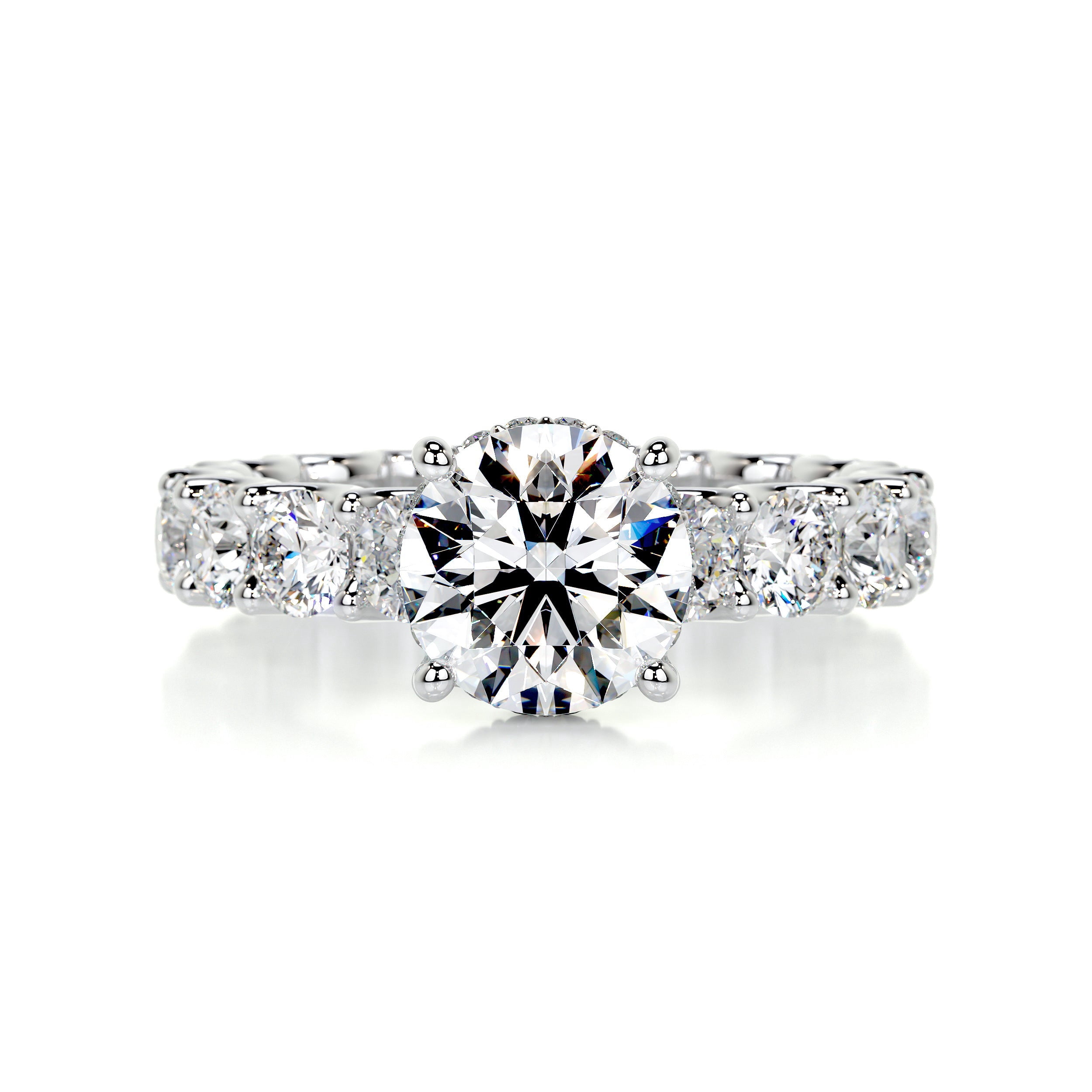 Blue Jewelry Stylish 1.9 Ct Round Cut Hidden Halo Eternity Band Diamond ...