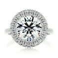 thumbnail image 1 of Blue Jewelry Wedding Rings - 14K White Gold Plated White Gold Plated Diamond Rings - Round Cut Excellent 2.1 Ct Diamond Ring for Her - Wedding Diamond Rings - Halo Diamond Rings - Floral Ring, 1 of 3