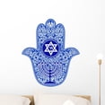 thumbnail image 1 of Blue Jewish Hamsa Hand Wall Decal Wallmonkeys Peel and Stick Graphics (24 in H x 24 in W) WM502874, 1 of 4