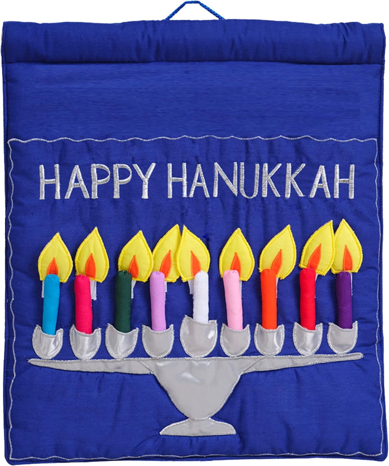 Blue Jewish Happy Hanukkah Menorah Wall Hanging | Festive Hebrew Holiday  Décor, Judaica Fabric Advent Calendar | Chanukah Cloth Countdown With  Candles And Pouch - Walmart.com